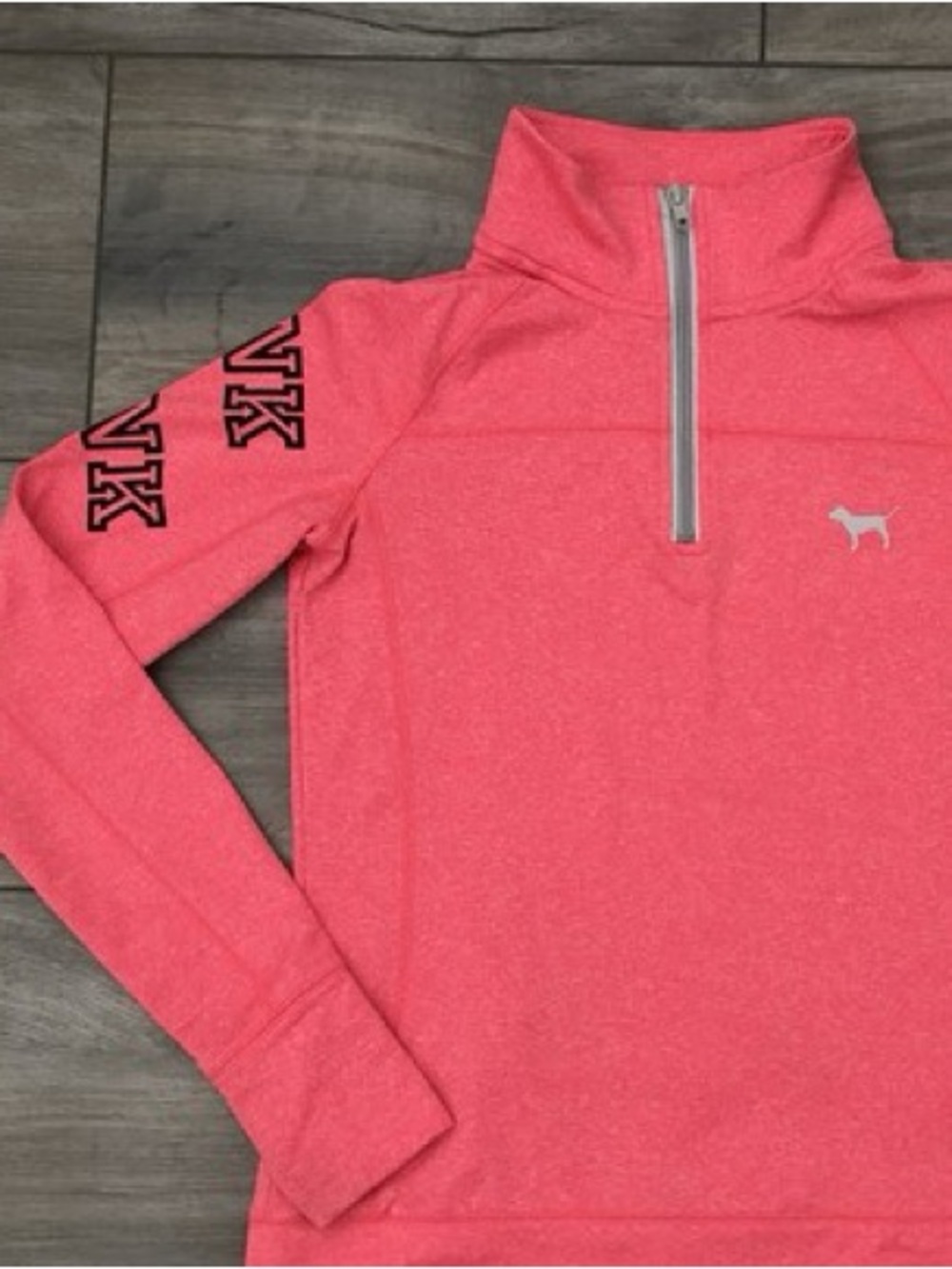 PINK Victoria's Secret Coral Half-Zip Cowl Pullover